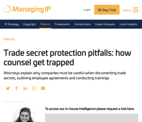 Trade secret protection pitfalls: how counsel get trapped
