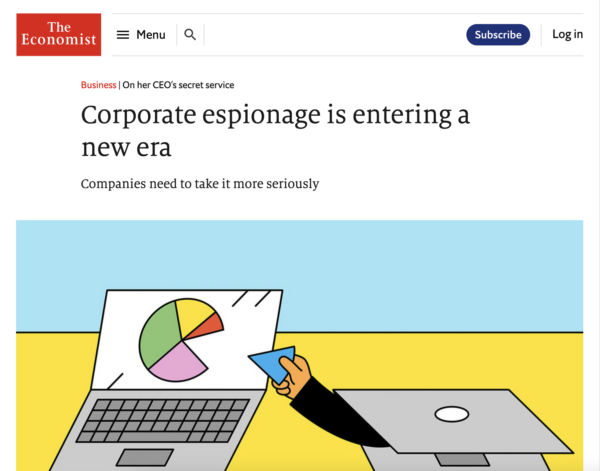 The Economist: Corporate espionage is entering a new era