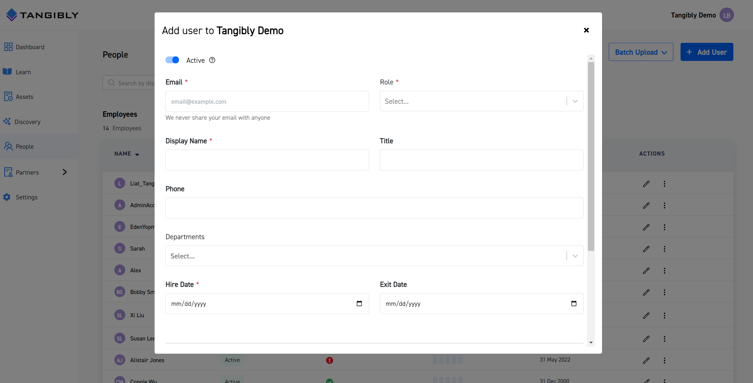 Tangibly Adding Employees