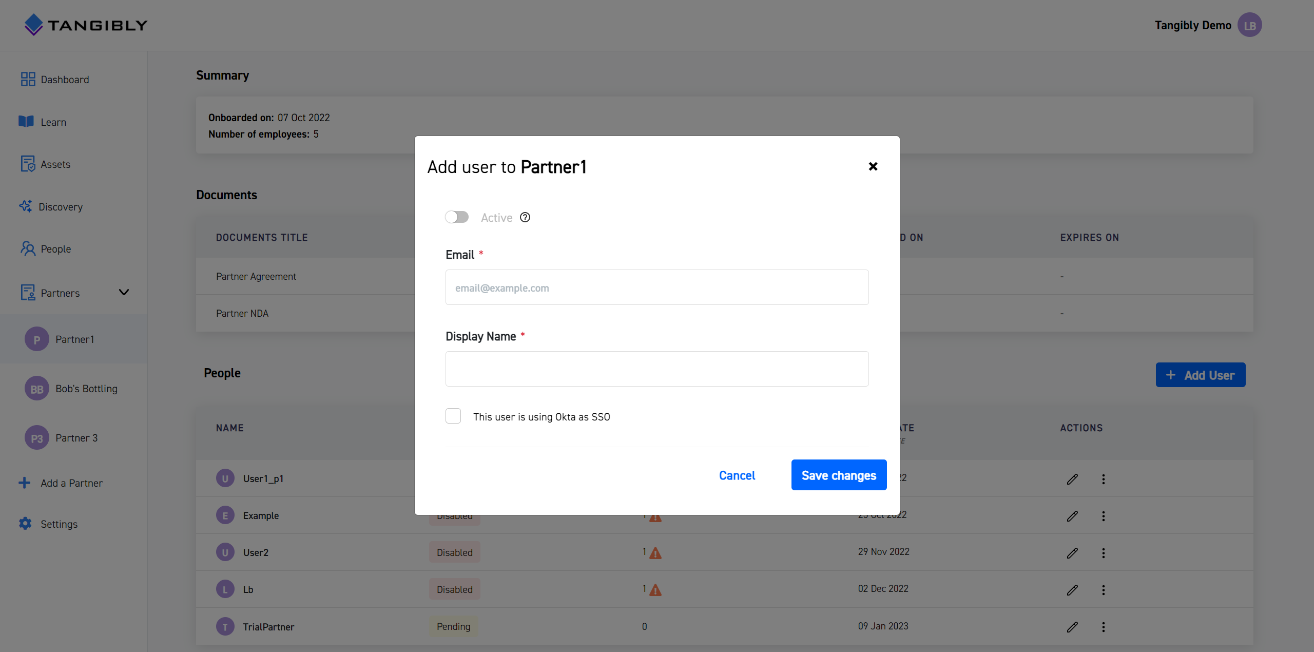 Adding Users to Parters