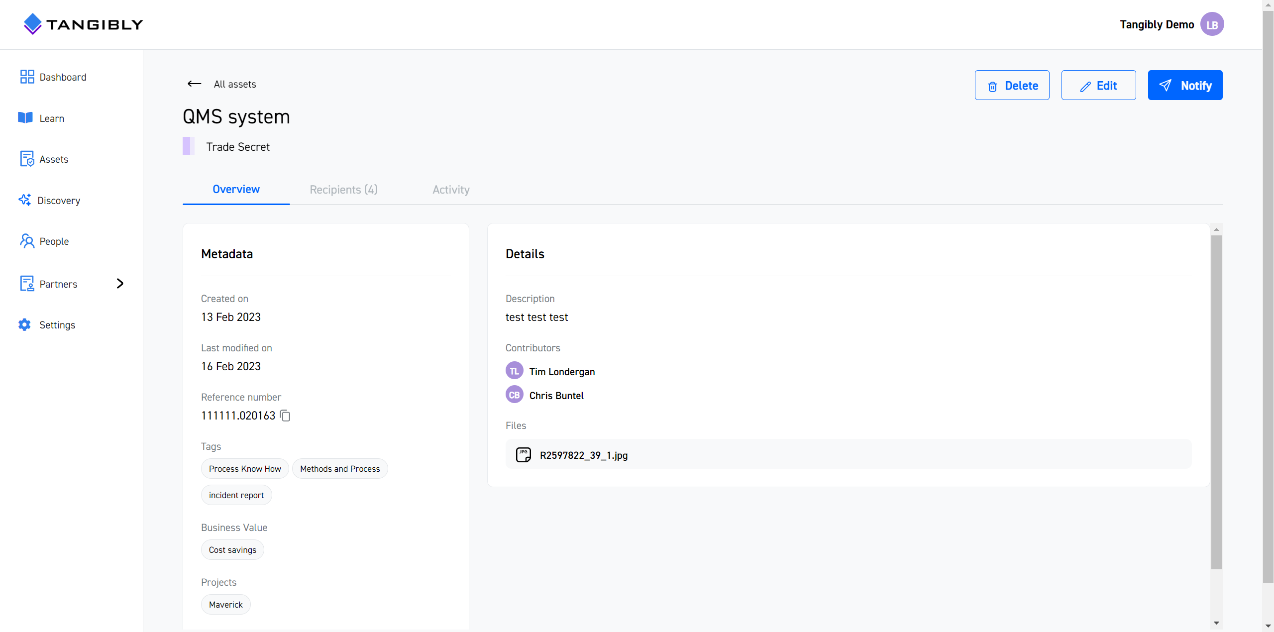 Tangibly Asset Details